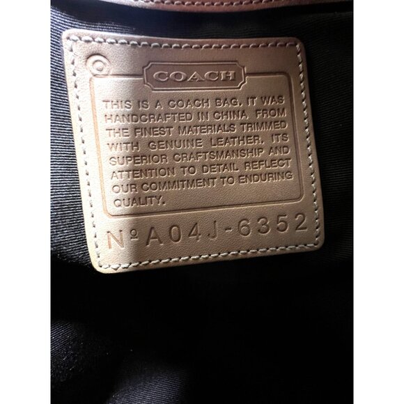 Coach LTD Signature C Belted Canvas Purse Satchel Carryall Tote Bag Red Tan - Picture 3 of 14